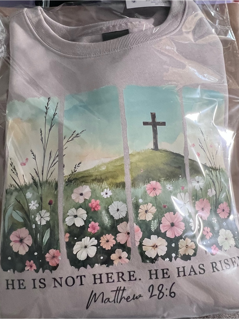 Athletic Works Pastel Floral Cross Crewneck freshly pressed.